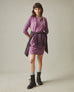Women's Zipper Hoodie Dress - Argyle Purple